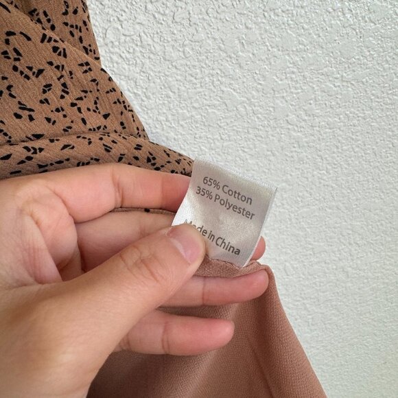 🦋 PRINCESS POLLY Brown Printed Mini Dress Boho 2 Casual Everyday Cute Animal - Picture 4 of 4